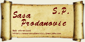 Saša Prodanović vizit kartica